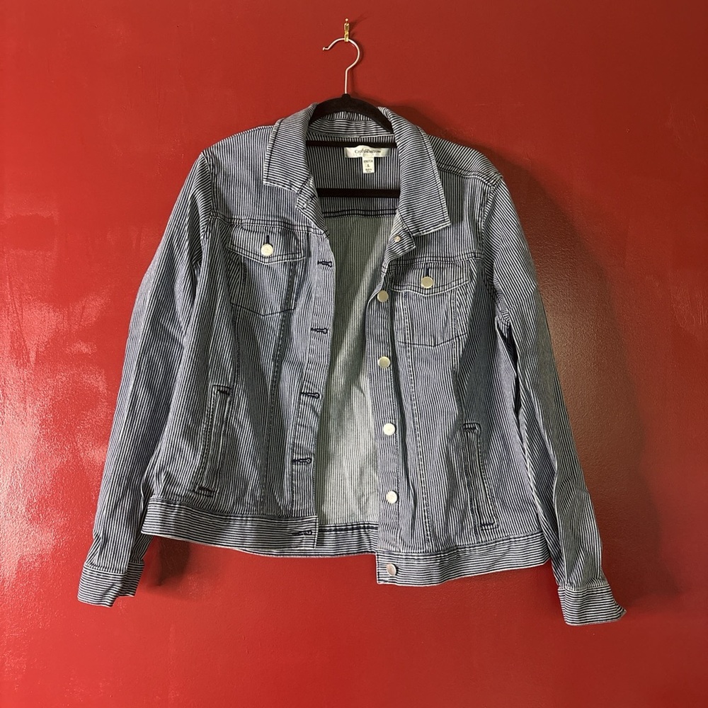 Croft & Barrow Pinstriped Denim Jacket